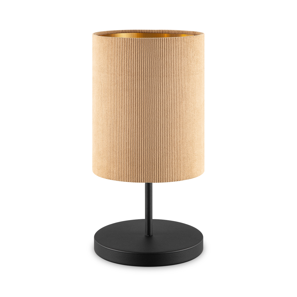 Scandinavische stijl Tafellamp - Corduroy Lampenkap - Cilinder - Karamel - ø20 x 40 cm - E27 Fitting - Geschikt voor Woonkamers en slaapkamers - Met schakelaar